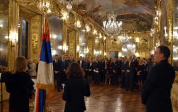 Transfera partecipante alla celebrazione della Giornata di Stato della Repubblica di Serbia a Milano (Italia)